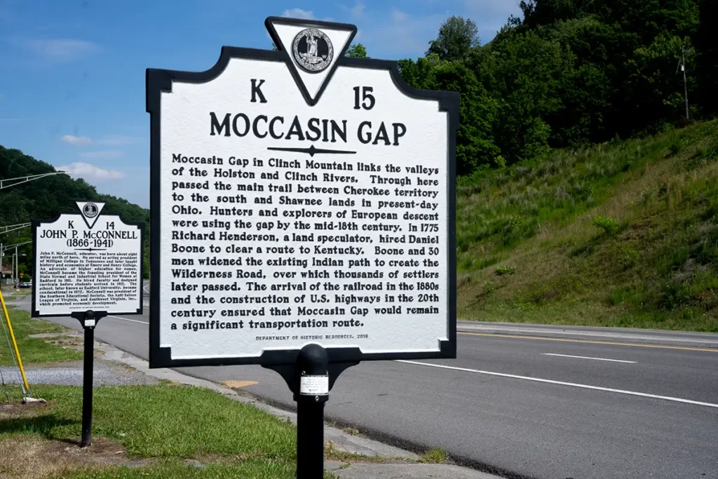 Moccasin Gap Marker in Gate City, Virginia